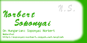 norbert soponyai business card